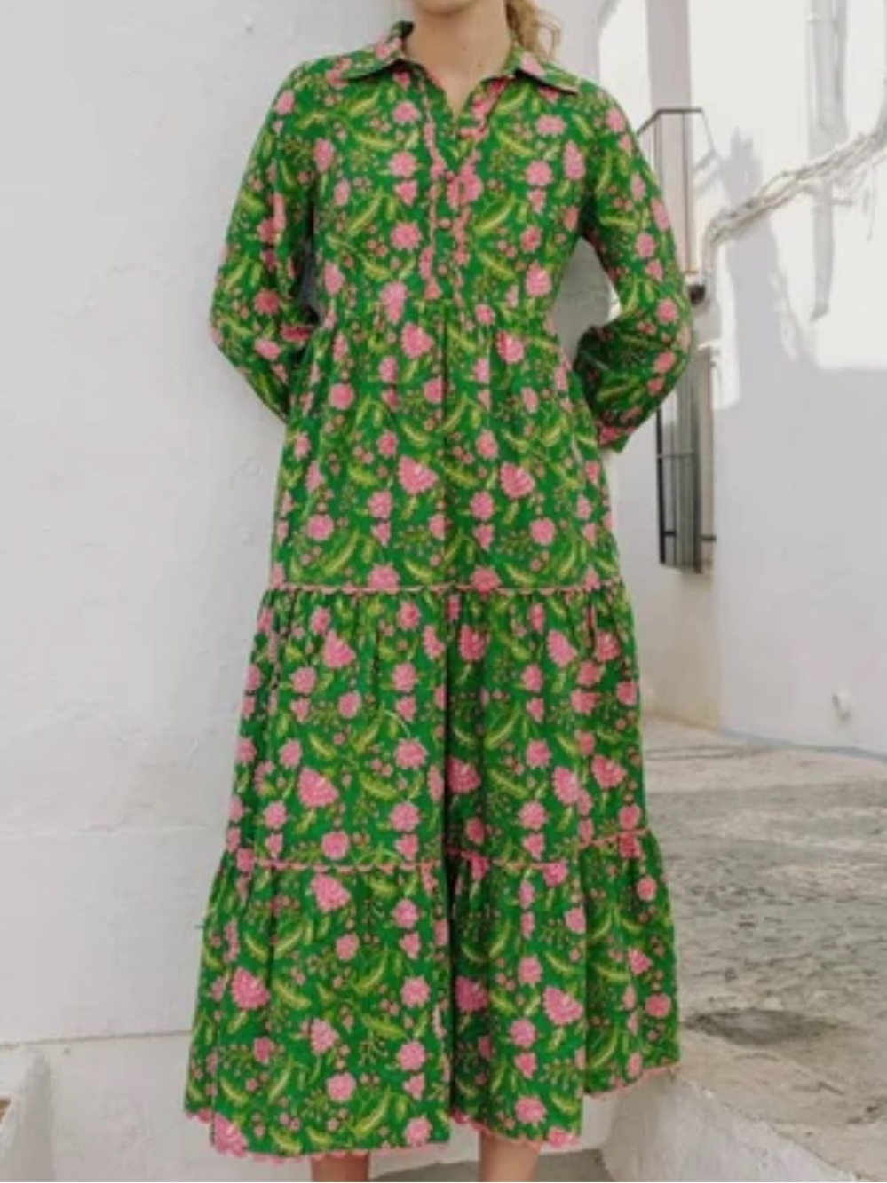 NWT Pink City Prints Women’s Nancy Midi Dress In Amazonian Pink Floral Small S